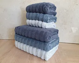 Набір турецьких махрових рушників Cestepe MicroCotton Premium 3 штуки 50x90 + 3 штуки 70х140 Ezgi 7 щільність 600 г/м2 - мініатюра 4