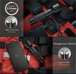 Ручний ліхтарик Sofirn IF22A 2100лм 21700 USB (Чорний) - мініатюра 10
