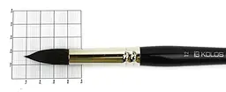 Пензель білка кругла Classic 3049R №12 коротка ручка KOLOS (4823064900170) - мініатюра 2