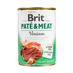 Вологий корм для собак Brit Pate & Meat Venison 0,4 кг (курка та оленина)