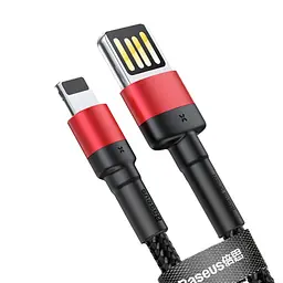 Дата кабель Baseus Cafule USB to Lightning Special Edition 2.4A (1m) (CALKLF-G) Чорний/Червоний - мініатюра 7