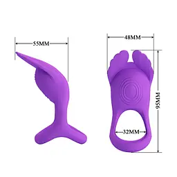 Віброкільце Pretty Love Silas Vibrant Penis Ring 9.5 см фіолетовий - мініатюра 8