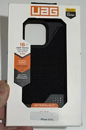 Оригінальний протиударний чохол для iPhone 16 PRO UAG Metropolis LT MagSafe Kevlar Black 114452113940 - мініатюра 2