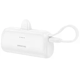 Портативний ЗП Power Bank Borofone BJ41 Pocket with cable 5000 mAh White - мініатюра 3