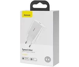 Мережевий зарядний пристрій Baseus Speed Mini PD Charger 20W (CCFS-SN02) White [67420] - мініатюра 10