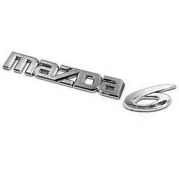 Емблема напис 6 для Mazda Хром 58х36 мм Пластик на скотчі (Завод) - мініатюра 3
