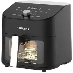 Аерофритюрниця безмасляна Sokany SK-10054 на 7.5л електрична з сенсорним керуванням 1800Вт Чорний
