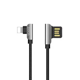 USB Cable Hoco U42 Exquisite Steel Lightning (L Shape) Black 1.2m