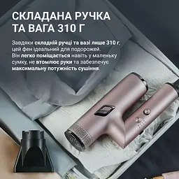 Rowenta Фен Rowenta T-Shape Maestria Nano Foldable, 1700Вт, 3 режими, іоніз-я, хол. обдув, кейс, розовий - мініатюра 10