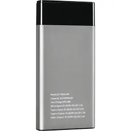 Додаткова батарея Gelius Pro Edge (V2PD) GP-PB20-007 20000mAh 2.1 A Grey - мініатюра 2