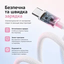 Кабель XON SmartCable Type-C - Lightning PD 20W 2м UniLink (SU80CL2W2W 4852) Рожевий/Білий - мініатюра 4