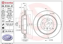 Диск тормозной задний вентилируемый Mercedes M-class, R-class, Gl 05-17г Brembo ( 09.R124.21 )