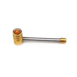 Трубка курильна металева пружина HL-181 Gold (10533) - мініатюра 3