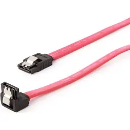 Кабель Cablexpert SATA III 0.1m із засувкою та кутовим роз'ємом (CC-SATAM-DATA90-0.1M)