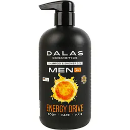 Шампунь-гель для душу Dalas Cosmetics Men Energy drive 3в1, 550 мл