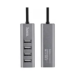Концентратор HOCO USB 2.0 to 4xUSB Line machine HB1 Tarnish (6957531038139) - мініатюра 3