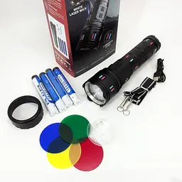 Ліхтар NIGHT VISION FLUORESCENCE XPRO AK177-1, білий лазер, LED, power bank, 4×18650, індикація заряду, ЗУ Type-C, zoom, 5 фільтрів (47153-177-1_1117) - миниатюра 10
