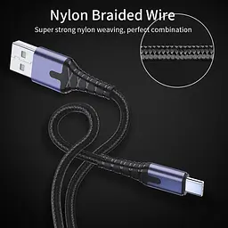 Зарядний кабель з підсвічуванням ESSAGER USB Type-C 3A 2метра - мініатюра 4