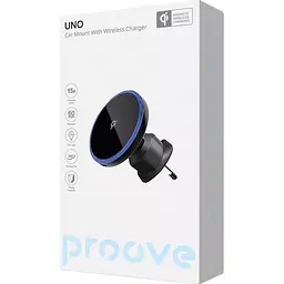 Автотримач із бездротовою зарядкою Proove UNO 15W Black (WHUN15002001) [162335] - мініатюра 2