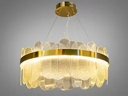 Підвісна люстра Diasha 803/600SGD кругла LED-модель у золотому кольорі, потужність 120 Вт, діаметр 58 см