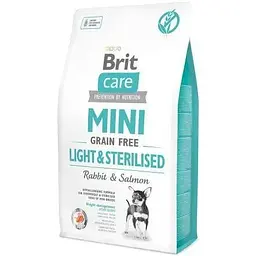 Сухий корм Brit Care GF Mini Light & Sterilised для дорослих собак дрібних порід із зайвою вагою або стерилізованих з кроликом