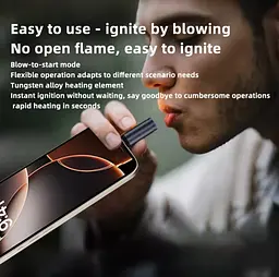 Портативний USB Type-C запальник з вітрозахистом - мініатюра 3