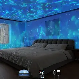 Ночник-проектор Q6 Star Light 3 режими | музичний режим до 30 м2, Синій - мініатюра 2