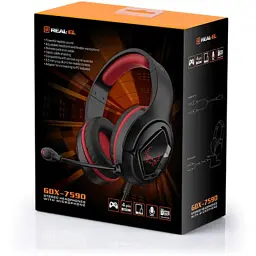 Навушники REAL-EL GDX-7590 Black/Red (EL124100050) - мініатюра 10