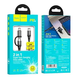 Cable Hoco X50 Exquisito PD Type-C to Type-C/Lightning (60W) Black 1m - мініатюра 3