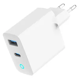 Зарядний пристрій Gembird 1xUSB-C PD30W + 1xUSB QC3.0 LED white (TA-UC-PDQC30L-W-01) - мініатюра 3