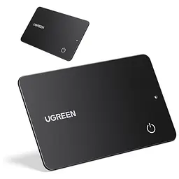 Bluetooth трекер-картка для пошуку речей UGREEN FineTrack Slim Duo CM915 AirTag пошукова мітка Apple Find My або Android Find Hub звуковий пошук сповіщення про забуті речі на iPhone до 5 років роботи без підзаряджання спільний доступ до місцезнаходження для гаманця товщина 1,7 мм пиловологозахист IP68 чорний (75644)