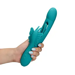 Вібратор Loveline Flapping G-Spot Butterfly 25.7 см бірюзовий - мініатюра 2