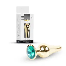 Анальна пробка - Jewellery Gold Long Plug Green - мініатюра 1