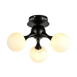 Потолочна люстра LED Levistella 7529817-3 BK+WH, 40W, чорний метал, біле скло, сучасний стиль для дому - мініатюра 2