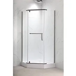Душова кабіна з низьким піддоном Mixxus Lines SCT01-90x90x198-Tr Graphite New прозоре скло 6мм MI8429, Графит, прозорий, графіт - мініатюра 10