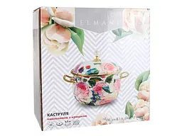 Каструля емальована Elmani з кришкою, 6,1 л, діаметр 24см, висота 13 см (763-006) - мініатюра 2