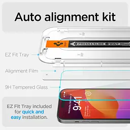 Захисне скло Spigen Tempered Glass Screen Protector [GlasTR EZ FIT] Clear для iPhone 16 | 15 (2 шт.) (AGL06903) - мініатюра 3