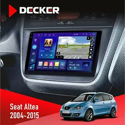 Штатна магнітола Seat Altea 2004-2015 Decker D9-009 4x64, DSP, 4G, 2k Decker (НФ-00008395)