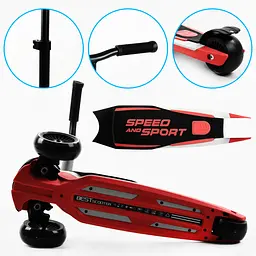 Самокат Maxi Best Scooter 64х18х36 см Чорно-рожевий 000231633 - мініатюра 5