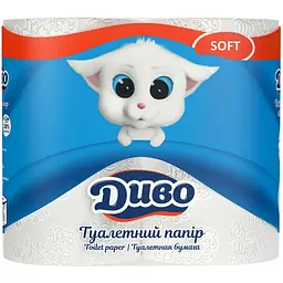 Туалетний папір Диво Soft 2 шари білий 4 рулони (4820003831915)