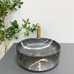 Умивальник VBI Prato black onyx matt накладний VBI-011406, Чорний матовий