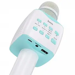 Мікрофон із караоке, Bluetooth, AUX, 1200 мА·год, HOCO BK5 Cantando, Блакитний - мініатюра 4