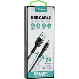 USB кабель Gelius Pro Smart GP-U08m MicroUSB Black (2A) - мініатюра 2