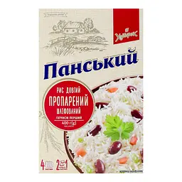 Рис пропарений Хуторок Панський довгий шліфований 400 г - мініатюра 2