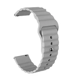Ремінець BeWatch для Amazfit BIP/Bip Lite/Bip U/Pro/Mini/GTS/GTS 2 (E)/GTR 42мм силіконовий 20 мм Wave Сірий (1010707) - мініатюра 2