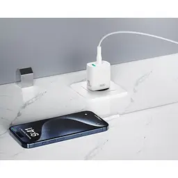 Сітчастий зарядний пристрій XO CE29 20W 1USB-A+1USB-C Зовнішній Charger with Lightning cable (NB-Q231A) Білий - мініатюра 3