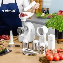 М`ясорубка ZELMER ZMM4055B шинковка, томатопрес - мініатюра 7