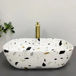 Умивальник VBI Ravenna terazzo glossy накладний VBI-011219, Цветной - мініатюра 5
