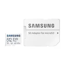Карта пам'яті Samsung 512 GB microSDXC Class 10 UHS-I U3 V30 A2 EVO Plus+SD Adapte (MB-MC512SA/EU) - мініатюра 6