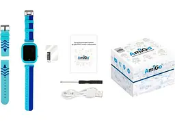 Дитячий смарт-годинник AmiGo GO004 Splashproof Camera+LED (Blue) [52490] - мініатюра 5